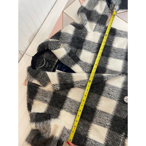 NWT J. Crew Sold Out Relaxed Topcoat Italian Brushed Buffalo Ccheck Size XL - Picture 8 of 9